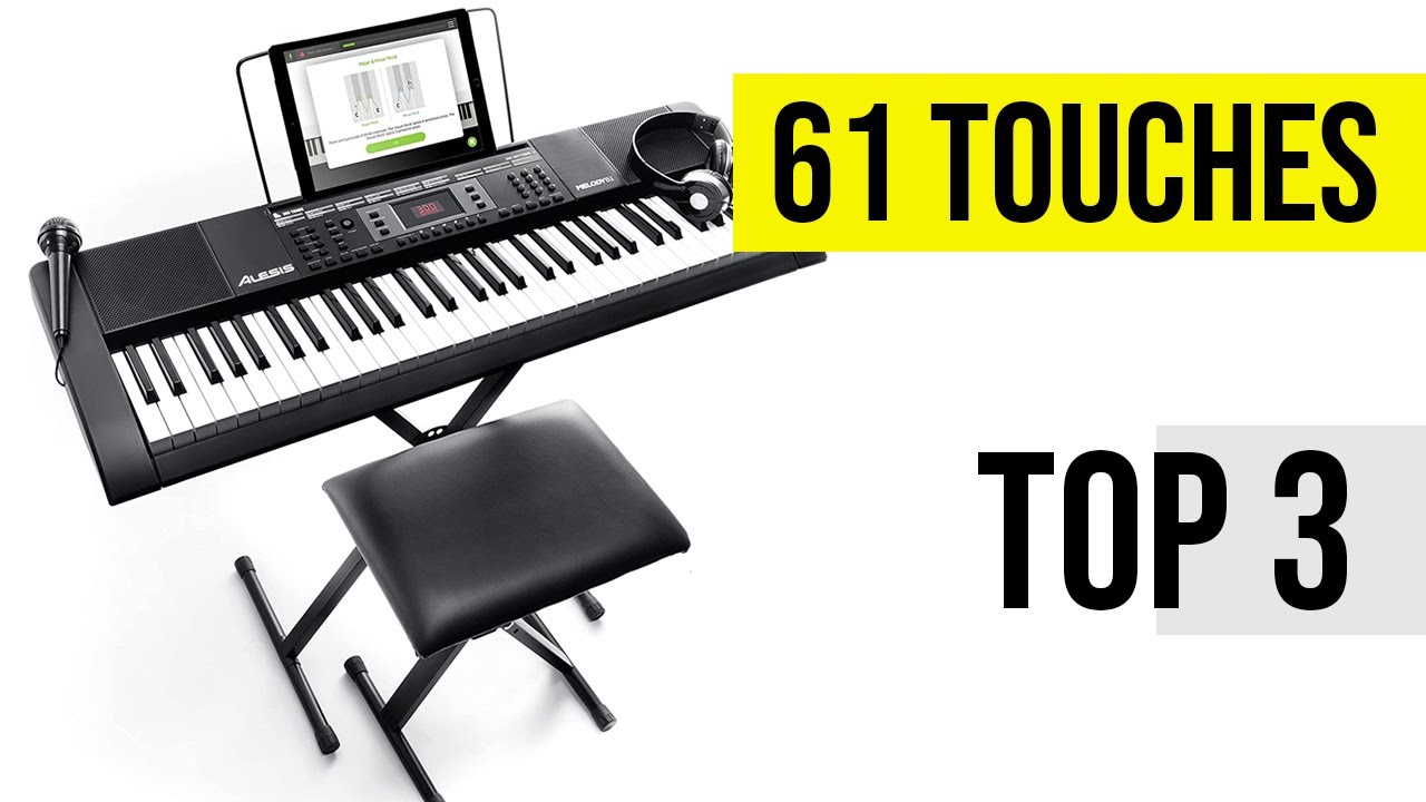 Alesis Melody 61 piano numérique 61 touches pour débutants avec  haut-parleurs, support, clavier banc, casque, micro, pupitre, 300 sons et  leçons de