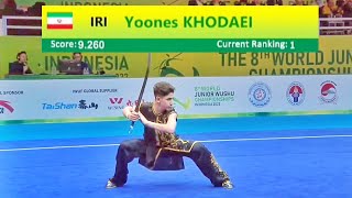 Yoones Khodaei 🇮🇷 9.26 score🥇 Nandao (Group B) boys, 8th World Junior Wushu Championship Indonesia