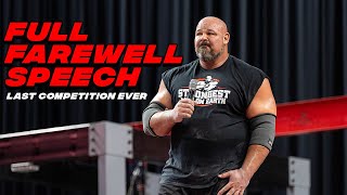 Brian Shaw's Emotional Speech After Winning His Last Professional Show