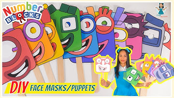 DIY NUMBERBLOCKS FACE MASK or PUPPETS | Count 1 to 10 | Numberblocks Mathlink Cubes 1-10