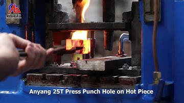 how to do  press punch hole on hot pieces or hammers