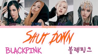 BLACKPINK "shut down" colour coded lyrics (romanized)