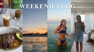 WEEKEND VLOG: beach sunrise, at home date nights, community event info, grocery haul !!
