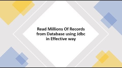 Read millions of records from database using Java/Jdbc