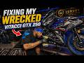 FIXING MY WRECK VITACCI GTX 250 MOTORCYCLE #motorcyclecrash #motorcyclelife #motorcycles #motovlog