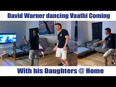 David Warner Dancing for Vaathi Coming with his kids (Latest)