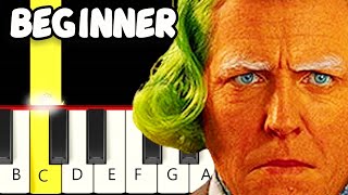 Oompa Loompa - Wonka Soundtrack - Fast And Slow Easy Piano Tutorial - Beginner