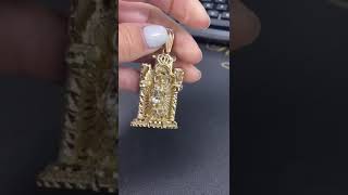 Las Villas Jewelry Custom Saint Lazarus 3D Solid Gold Pendant