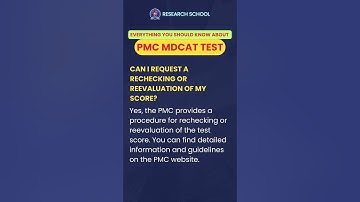 PMC MDCAT TEST - Can I request a rechecking or reevaluation of my score