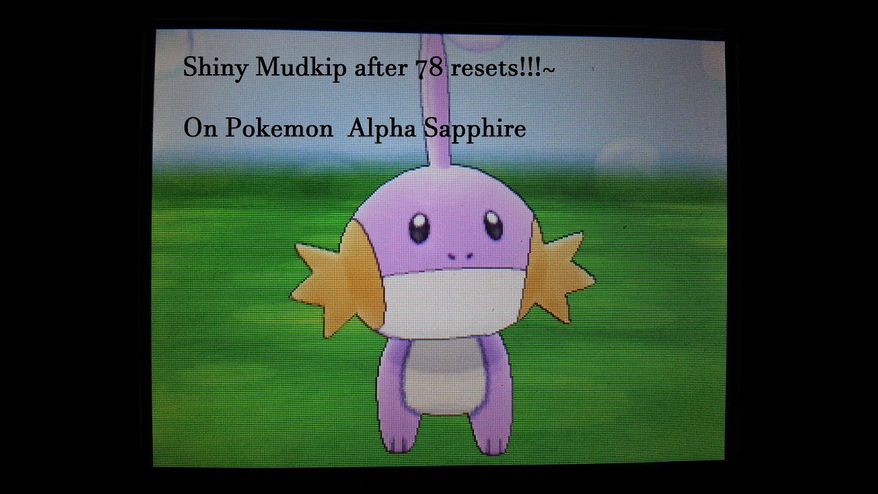 I was re-playing my Pokemon Alpha Sapphire, I got a shiny Mudkip