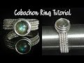 Woven ring with round cabachon wire wrap tutorial diy jewelry
