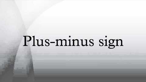 Plus-minus sign