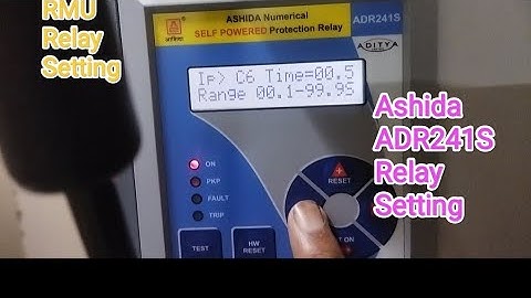 Ashida ADR241s Relay setting, RMU relay setting,