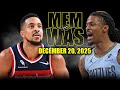 Memphis Grizzlies Vs Washington Wizards Full Game Highlights December 20 2025 NBA Season