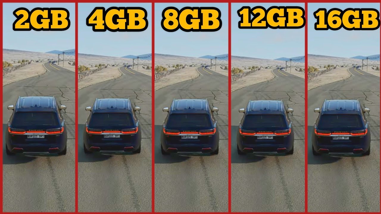 BeamNG Drive Ram Comparison 2GB VS 4GB VS 8GB VS 12GB VS 16GB - YouTube