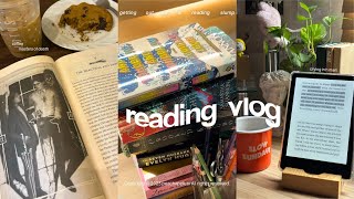 reading vlog ☕ getting out of a reading slump, reading at a cafe, updating my notion library