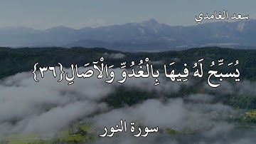 سعد الغامدي سورة النور (فِي بُيُوتٍ أَذِنَ اللَّهُ أَنْ تُرْفَعَ وَيُذْكَرَ فِيهَا اسْمُهُ