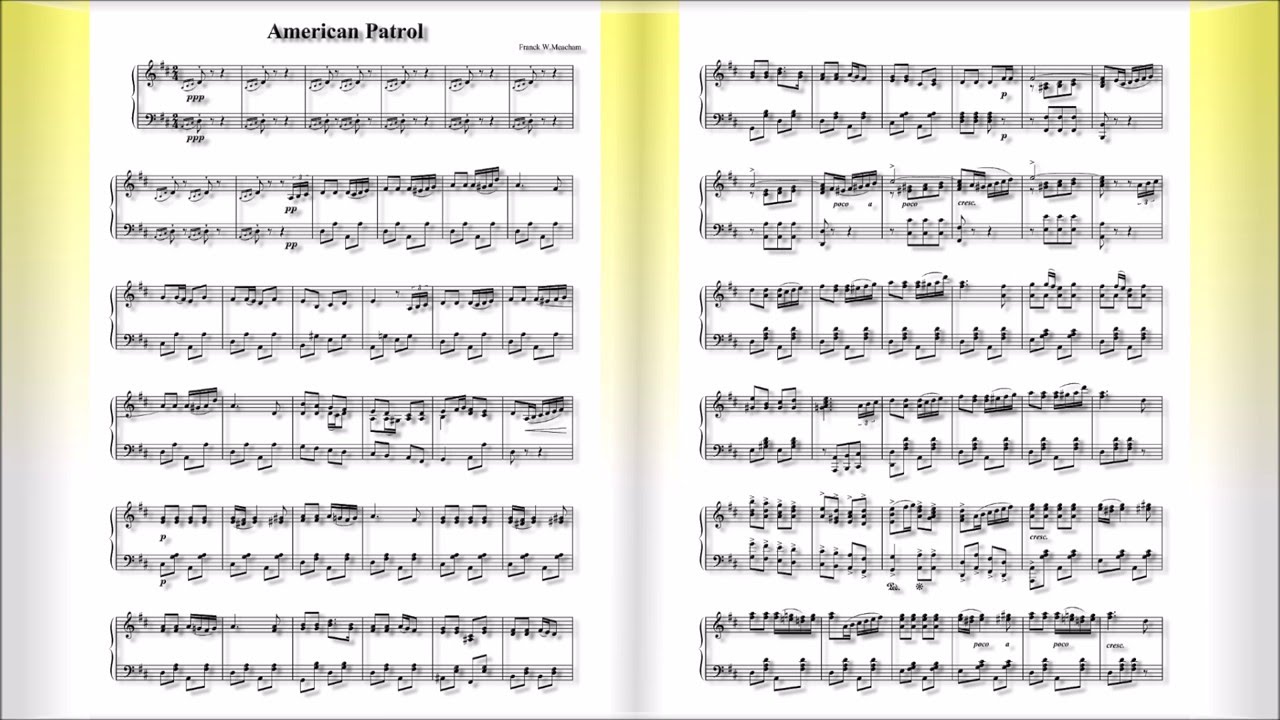 【BGM：クラシック・楽譜】ミーチャム　アメリカンパトロール　ピアノ・ソロ