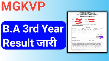 MGKVP B.A3 3RD year result out 2023 || result