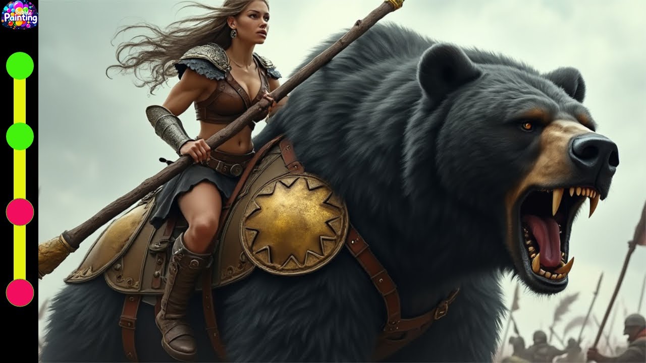 Bear rider skin tones, base painting and dry brushing. - YouTube