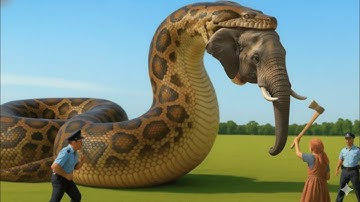 Giant Python Attacks Elephant 😱 | Unbelievable Rescue Mission Caught on Camera