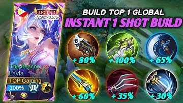 TOP GLOBAL LAYLA INSTANT 1 SHOT BUILD 2025!!😱 BEST BUILD & EMBLEM 2025 - MLBB
