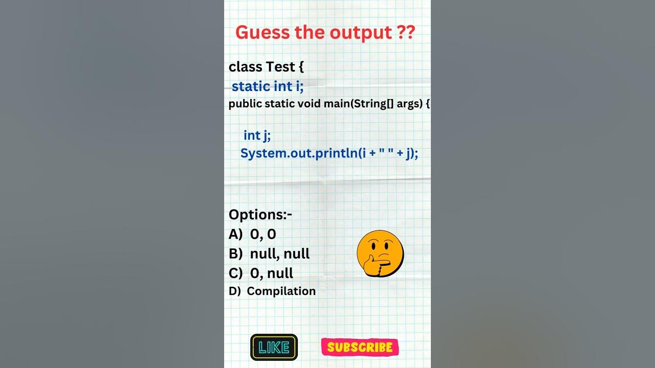 Day 2 : Java guess the output of the program| Java interview questions ...