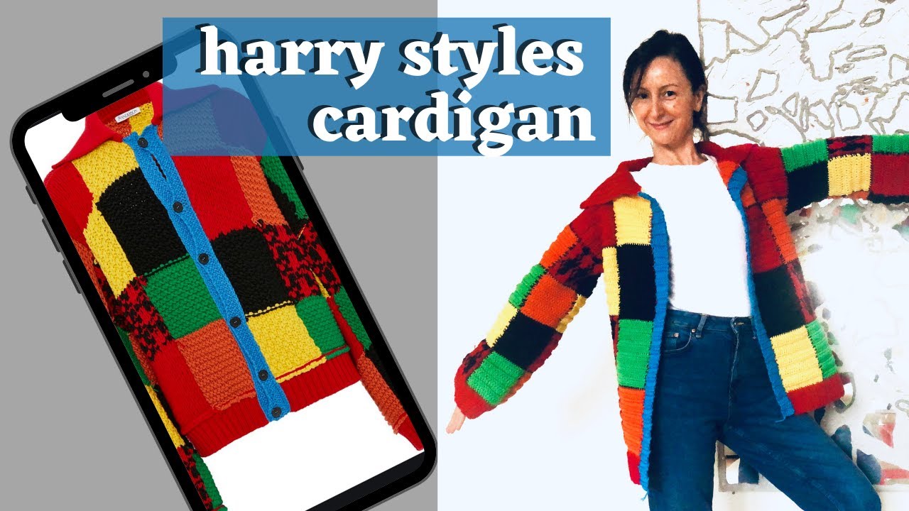 How To Crochet Harry Styles Viral Cardigan Harry Styles Sweater Tutorial Crochet Crochet Cardigan Youtube