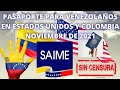 PASAPORTE PARA VENEZOLANOS EN COLOMBIA Y EE..UU