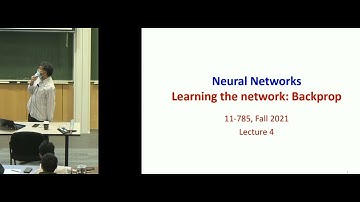 Lecture 4: Neural Networks: Learning the network - Backprop