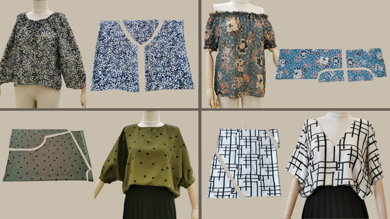 Шитье четырех разных блузок, каждая красивее другой