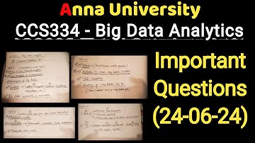 ccs334 - Big data analytics | important questions | also notes | anna university | latest exam