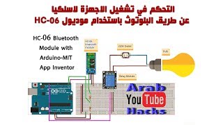 الجزء الثاني-التحكم في تشغيل الاجهزة لاسلكيا عن طريق البلوتوث باستخدام موديول HC-06 Bluetooth Module