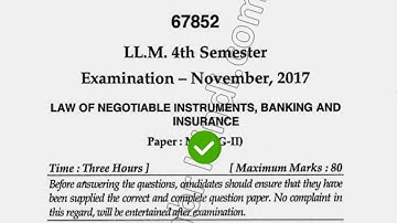2017 Mdu LLM 4th Sem Banking & Insurance Question Paper
