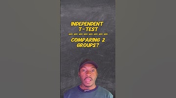 Comparing 2 groups? Independent sample t-test #ttest