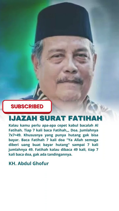 Ijazah Surat Al Fatihah - KH Abdul Ghofur #ulamaindonesia #waliallah #shorts
