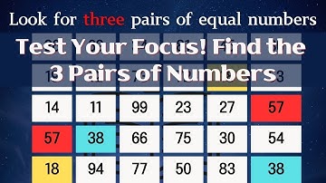 Find 3 pairs of equal numbers #23#brain #puzzle #dementia #quiz #mathstricks #mathematics #