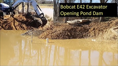 Bobcat E42 Excavator Digging  Boat Channel Between Lakes