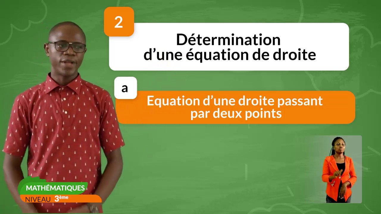 3ème-MATHÉMATIQUES-Leçon 10 : Équations de droites