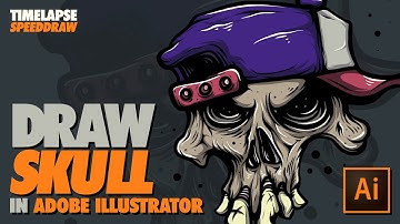 Drawing Skull in Adobe Illustrator | Timelapse Speed Draw