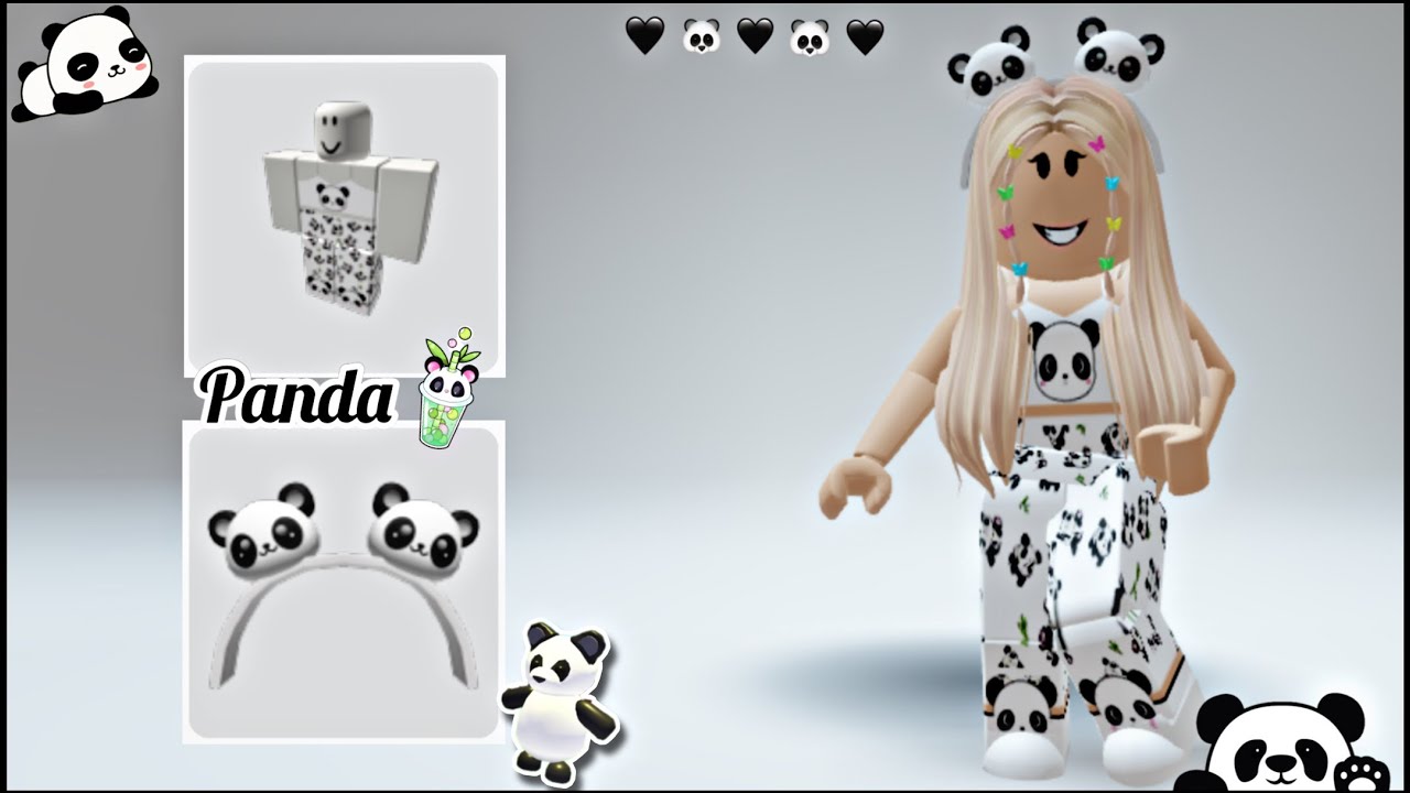 roblox  Roupa de panda, Avatares, Roblox