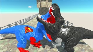 Black Superman T-rex Death Fall V2 - Animal Revolt Battle Simulator