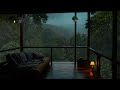 Peaceful Rain in the Forest | Cozy Wooden Balcony with Soothing Rain sounds for Relaxation