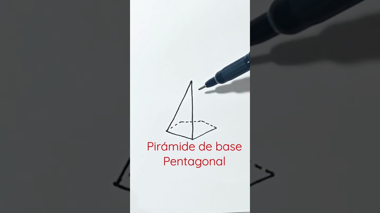 como dibujar una pirámide de base pentagonal 
