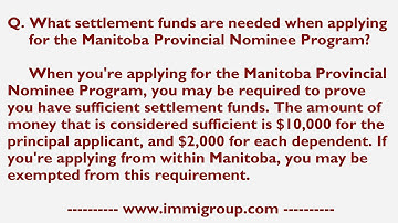 What settlement funds are needed when applying for the MPNP?