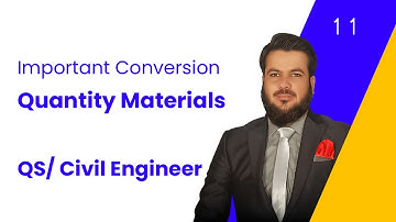 Quantity Surveying | Estimates | Lesson 11 Important Conversion for Quantity Materials. Engr ilyas