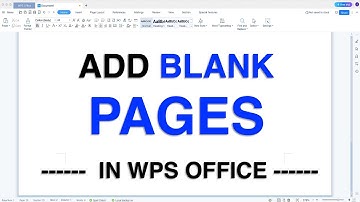 How To Add Blank Page In WPS Office