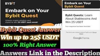 ByBit Quiz Answer || Win Up To $25 USDT || Bybit Quest Answers || How To Complete Quest -