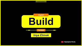 Build Kelimesinin Türkçe Anlamı Nedir? (Beginner)