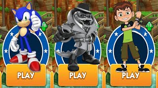 Sonic Dash - Sonic vs Detective Vector New Character Unlocked Event vs All Bosses vs Ben 10 Runner